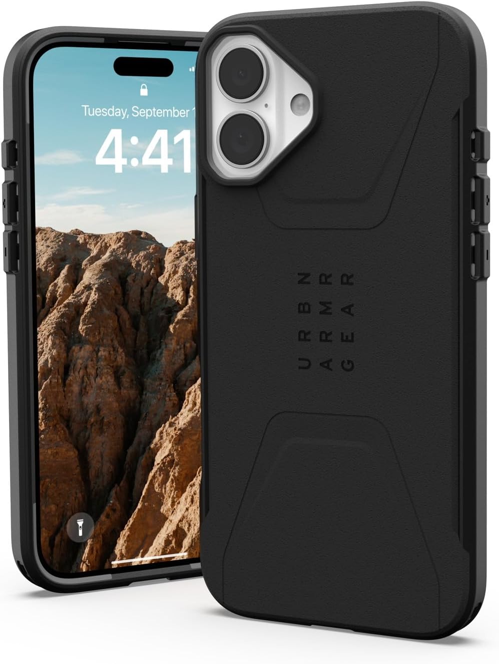 Detalle de URBAN ARMOR GEAR CIVILIAN UAG-IPH24LB-CMS-BK iPhone 16 Plus用耐衝撃ケース MagSafe対応・ブラック