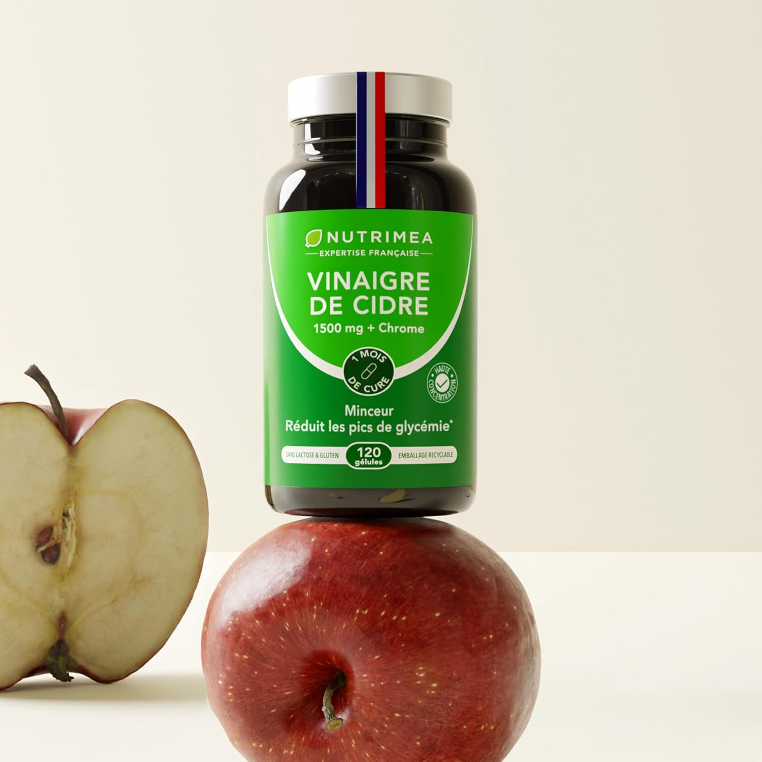Thumbnail 6 de Laboratoires Nutrimea – Vinaigre de cidre 1500 mg avec chrome – 120 gélules vegan