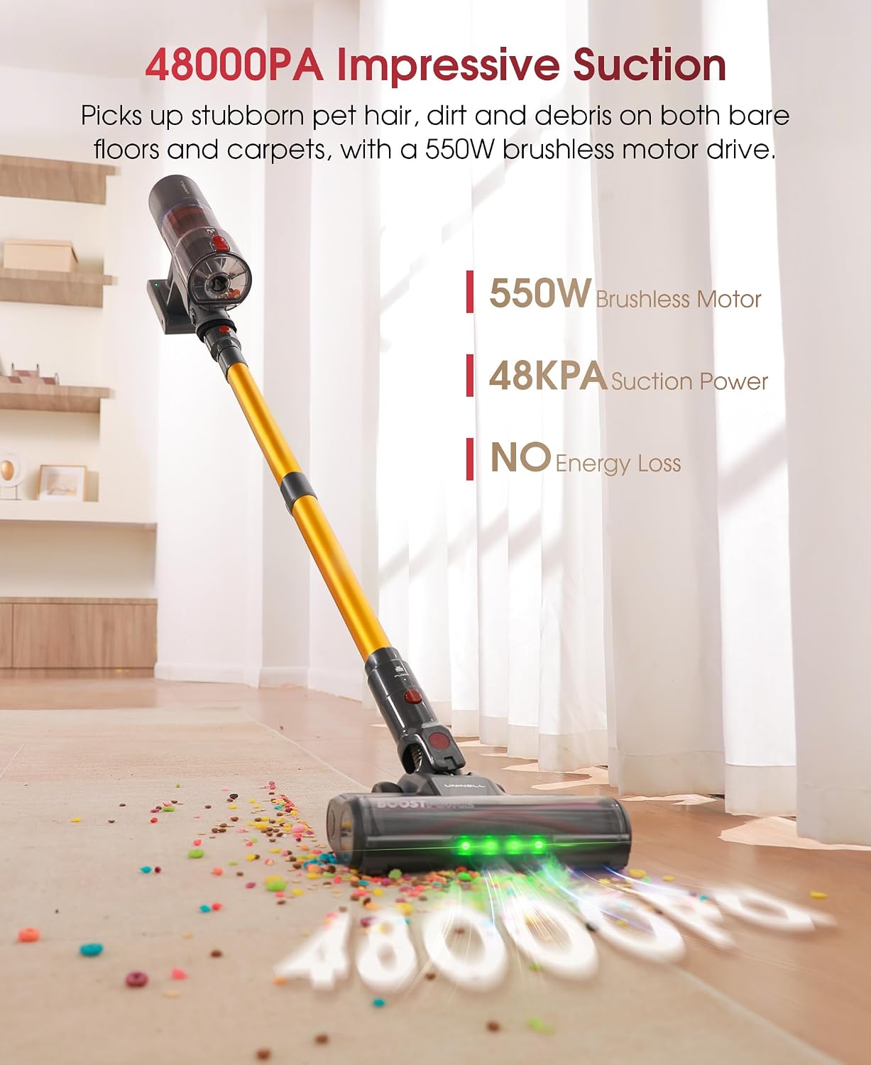 Detalle 2 de UNINELL HOME Cordless Vacuum 48Kpa 65 mins stick