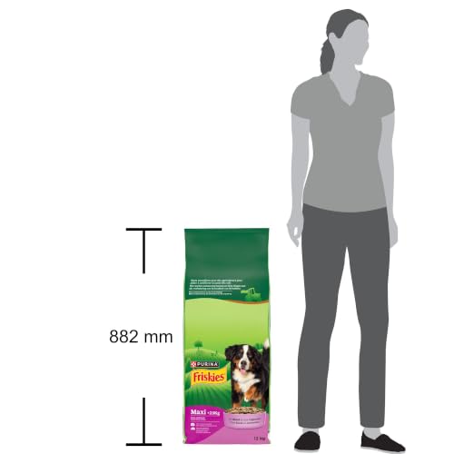 Detalle 1 de FRISKIES Maxi - Croquettes pour Chiens Adultes de Grande Taille au Bœuf (Sac 12 kg)