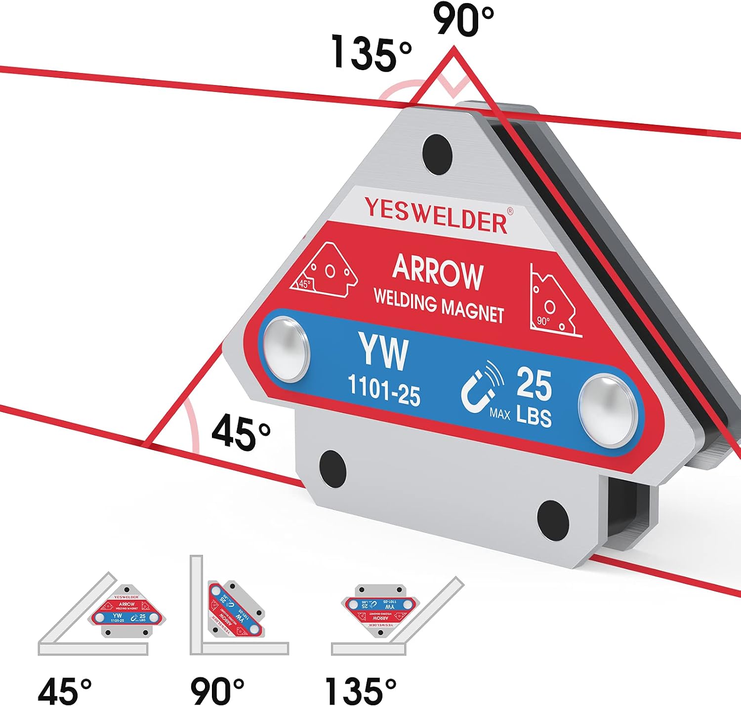 Thumbnail 3 de YESWELDER 25 lb Welding Magnet 4-Pack