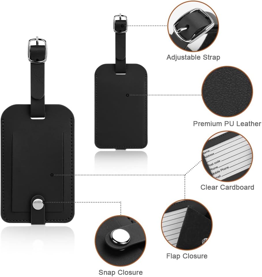Detalle 2 de Flintronic Étiquettes de bagage (4 pièces) pour valise et sac à main, prévention des pertes