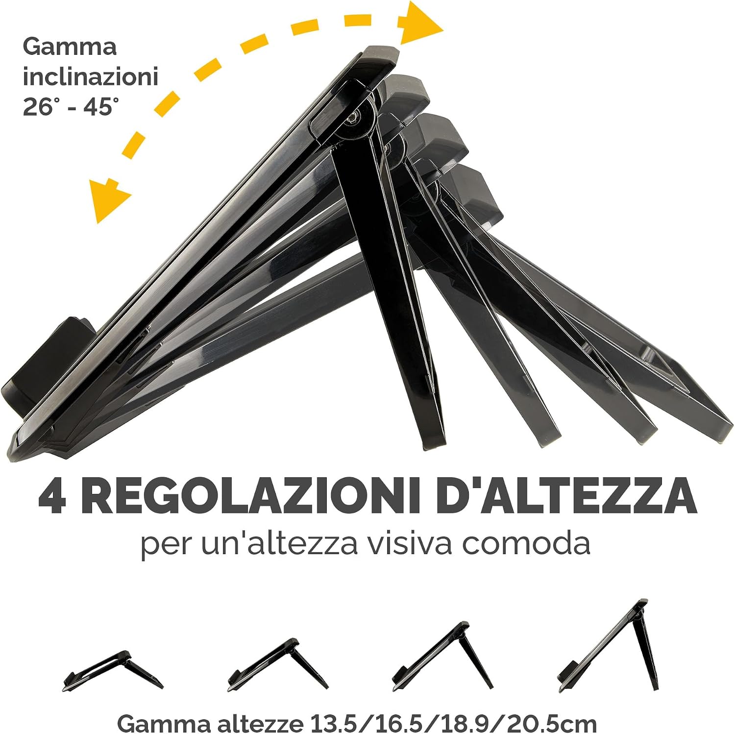 Detalle de Fellowes Everyday Supporto Laptop – Nero: ergonomia portatile per notebook fino a 17