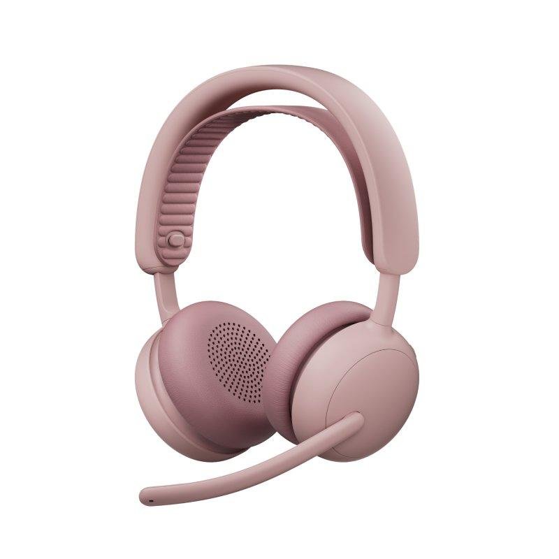 Detalle de Logitech Zone Wireless 2: auriculares Bluetooth con ANC híbrida adaptativa y micrófonos IA (rosa)