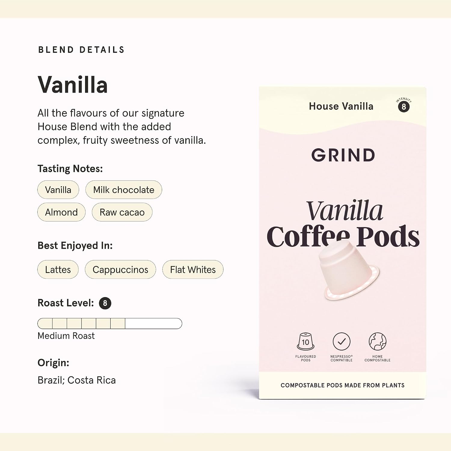 Detalle 2 de Grind Vanilla Coffee Pods 60 Pack