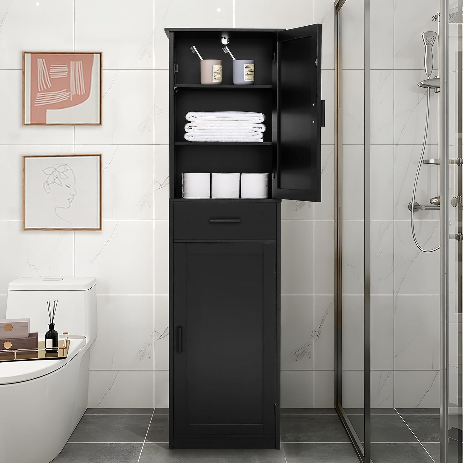 Detalle 2 de Usikey Tall Storage Cabinet, 67-Inch