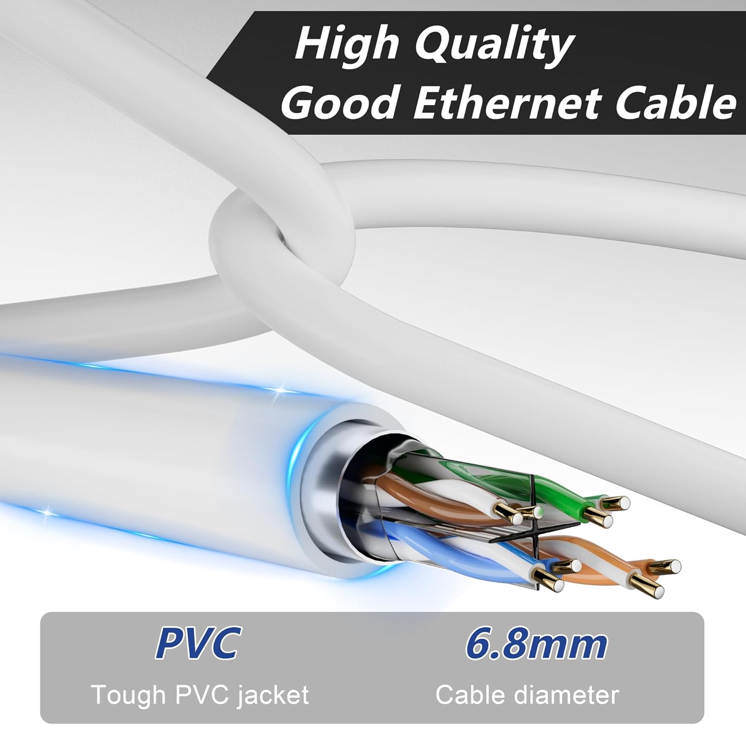 Thumbnail 6 de MEIPEK 150m Cat 6 FTP Outdoor Ethernet Cable – Shielded, high-speed, long length