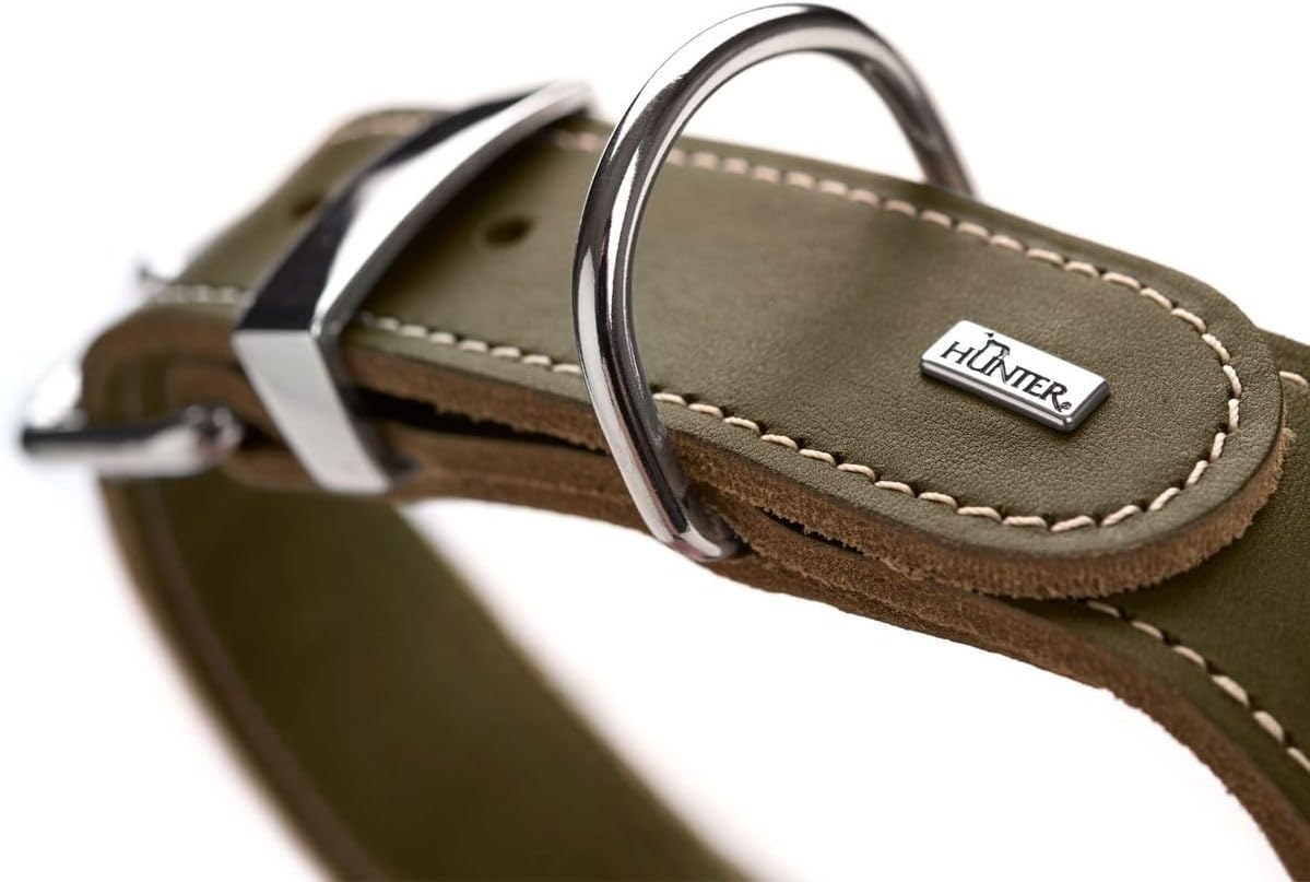 Thumbnail 1 de HUNTER Aalborg Special Hundehalsband – Olivgrün, stark gefettet, Made in Germany