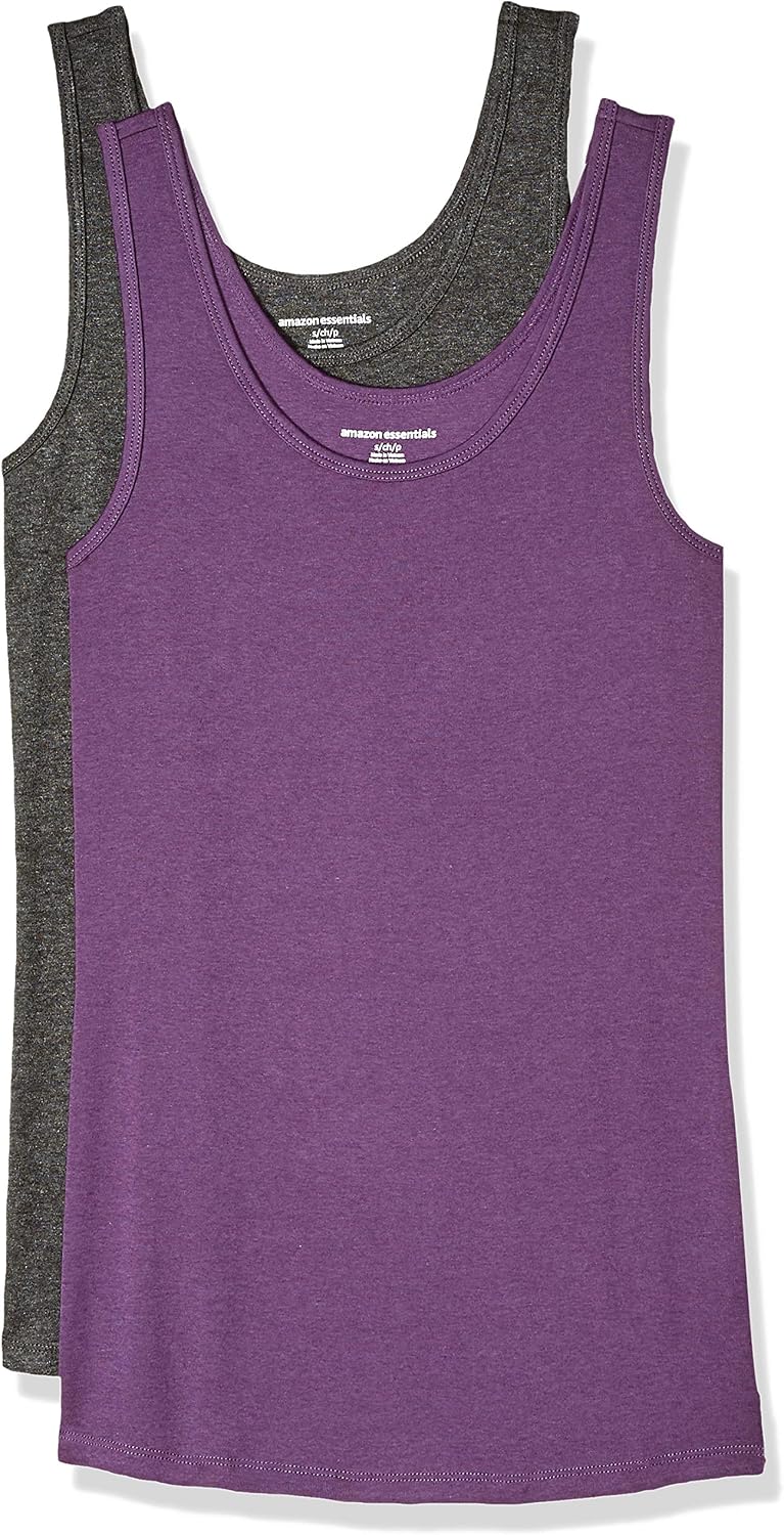 Detalle de Amazon Essentials Women’s Slim-Fit Vest (Pack of 2) in Cotton Modal Micro Rib