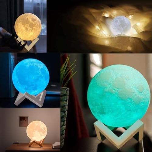 Detalle de ACED Moon Lamp Upgrade 128 Colors (15cm) – 3D Moon Night Light