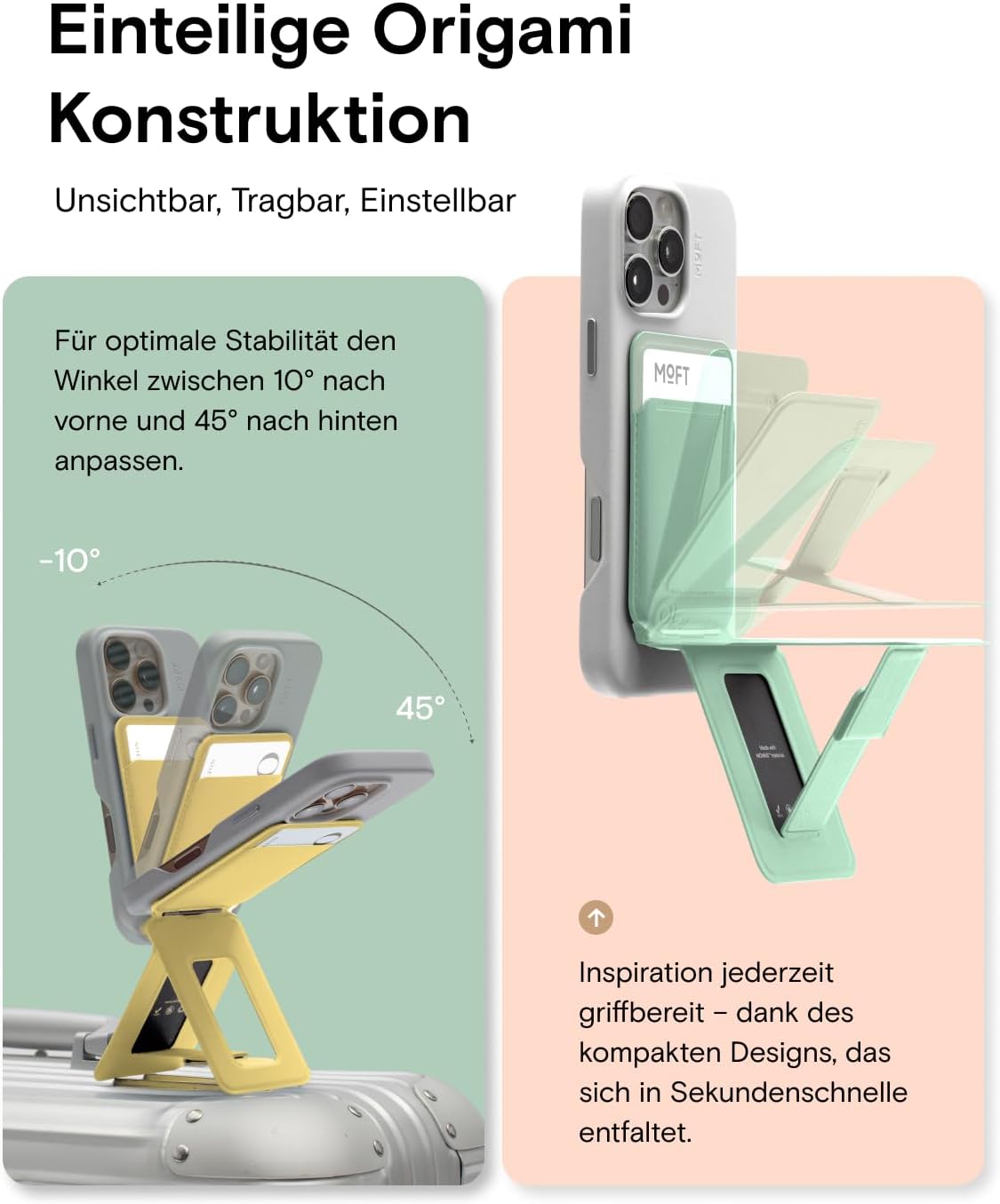 Thumbnail 2 de MOFT Handy Stativ für Smartphone – Ultrakompakt, 3-in-1 mit MagSafe, Kartenhalter und Kamera-Optionen