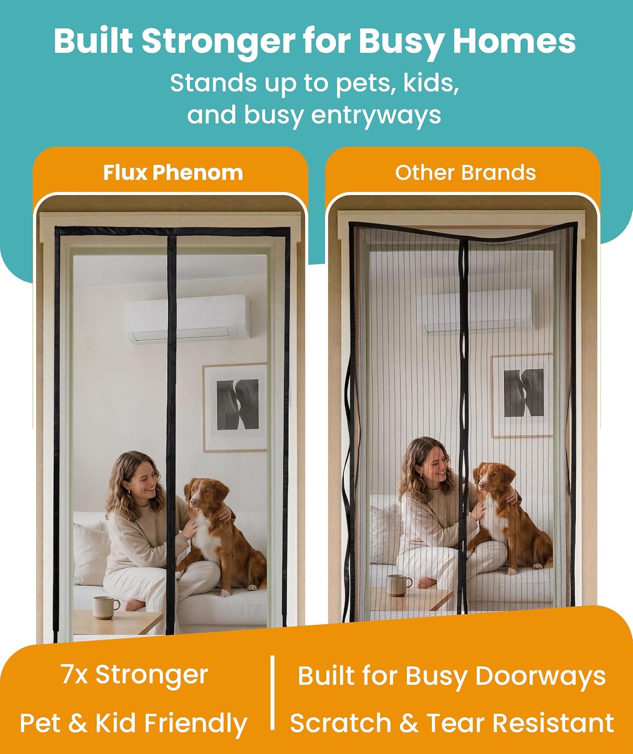 Detalle 1 de Flux Phenom Magnetic Screen Door 38 x 82 Inch