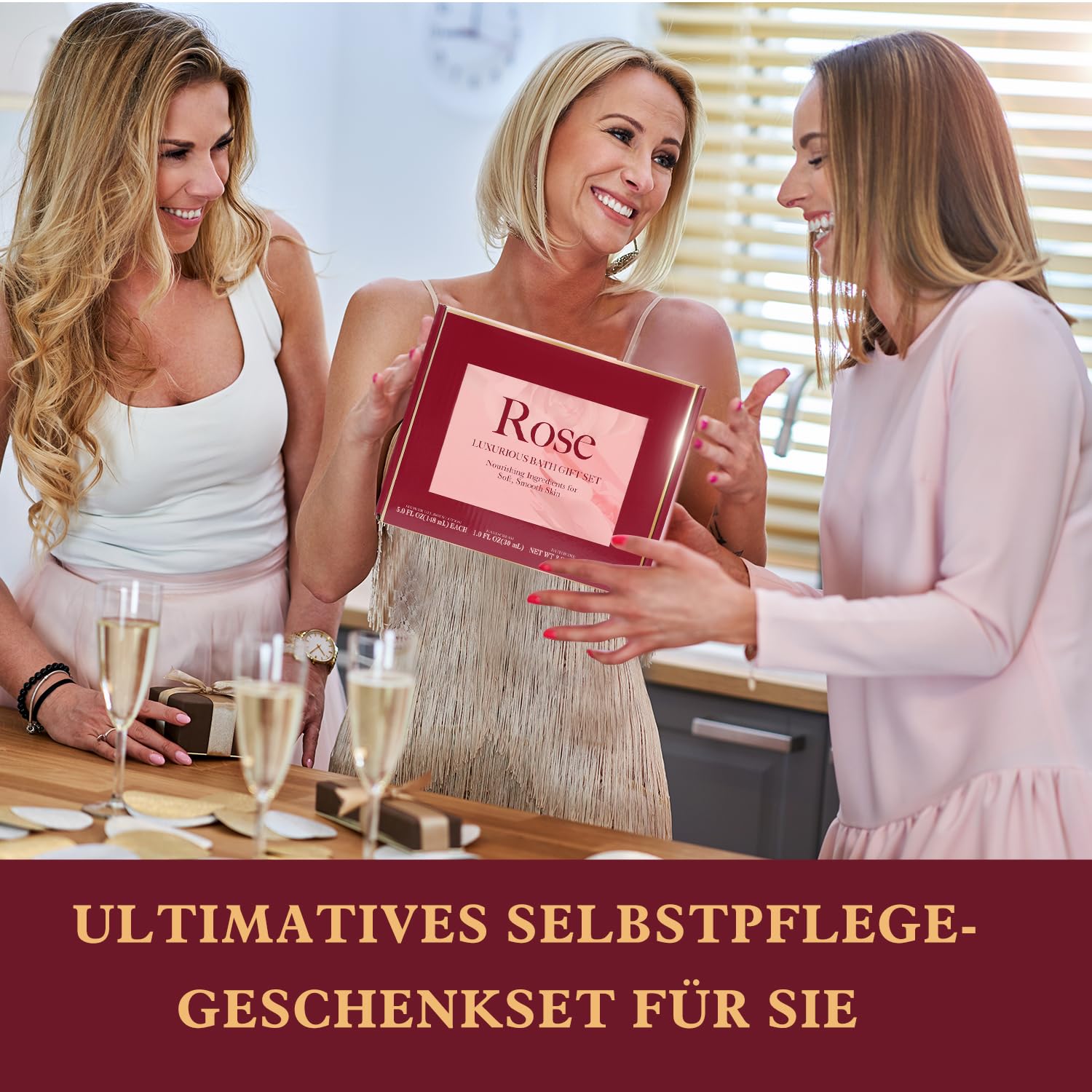 Detalle de SPA LUXETIQUE Wellness Geschenkset für Frauen – 6-teiliges Rosen-Duftpaket