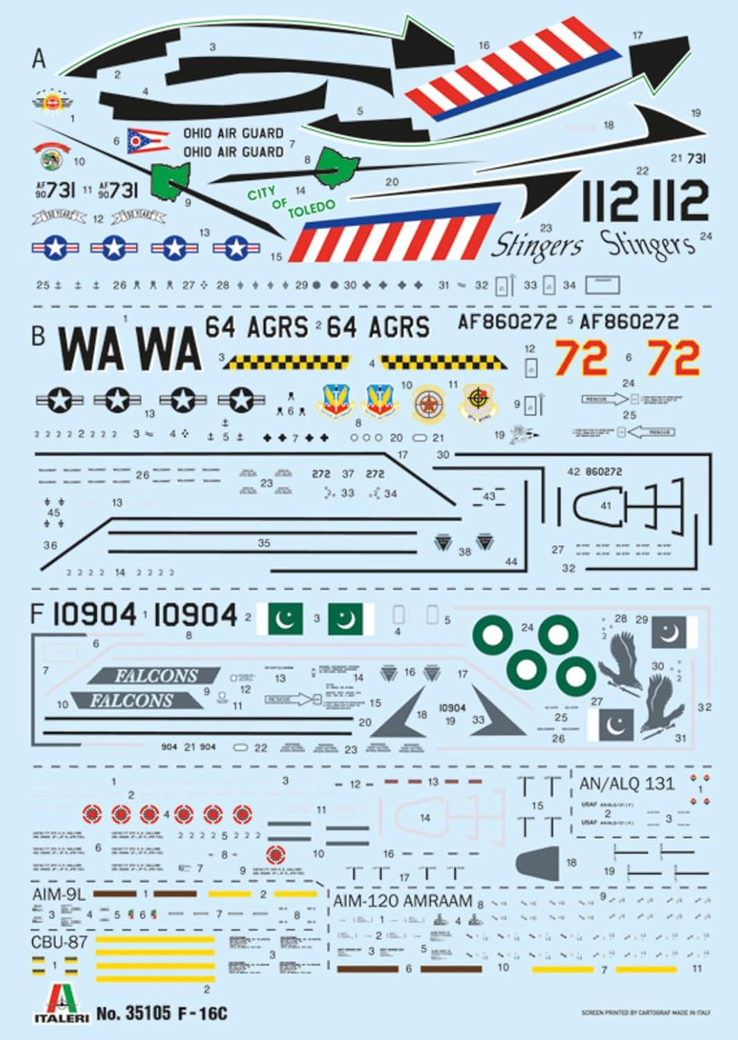 Detalle 1 de Italeri 35105 | F-16C Fighting Falcon 1:48 – War Thunder Modellbausatz