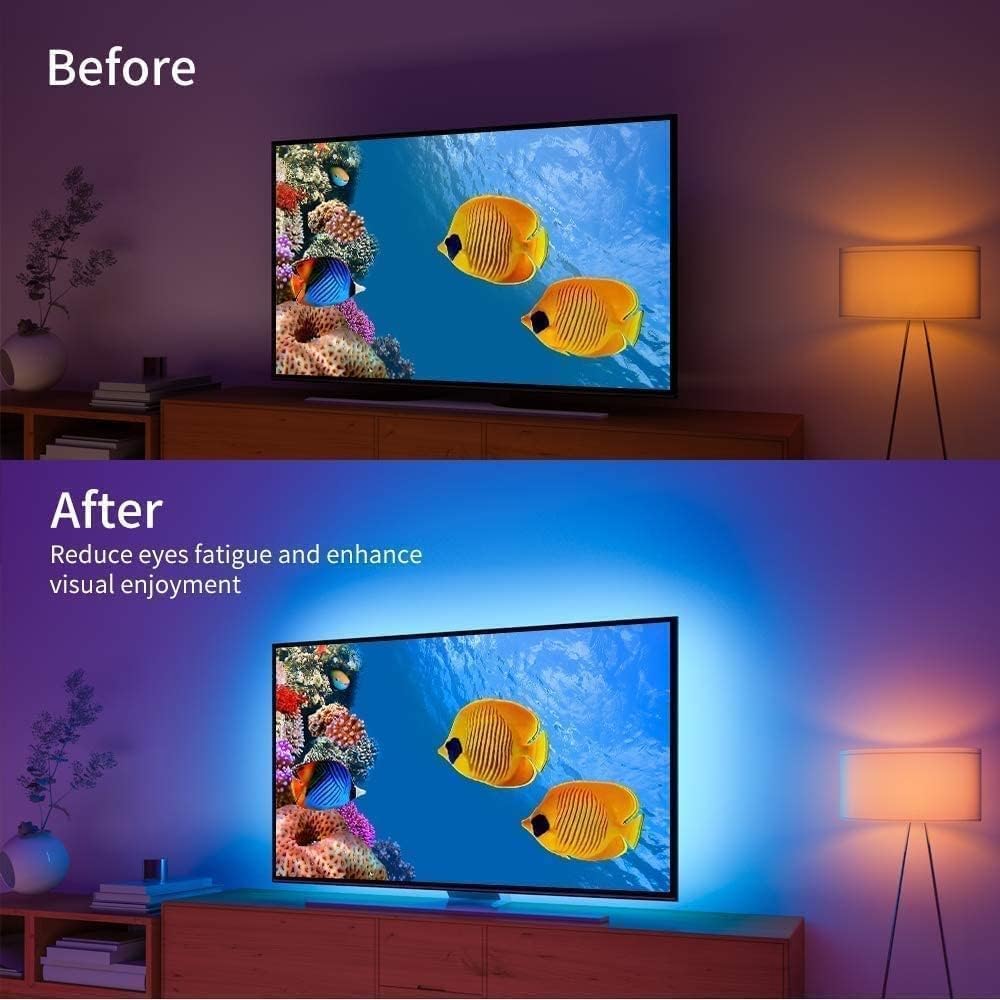 Detalle 2 de SANSUN CL-5050RGBAAAHY05-WWW LED-list för TV, 2 m RGB med app och musikläge