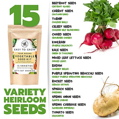 Thumbnail 6 de Vegetable Seeds Kit for Planting – 15 Heirloom Varieties, UK Sourced, Easy to Grow