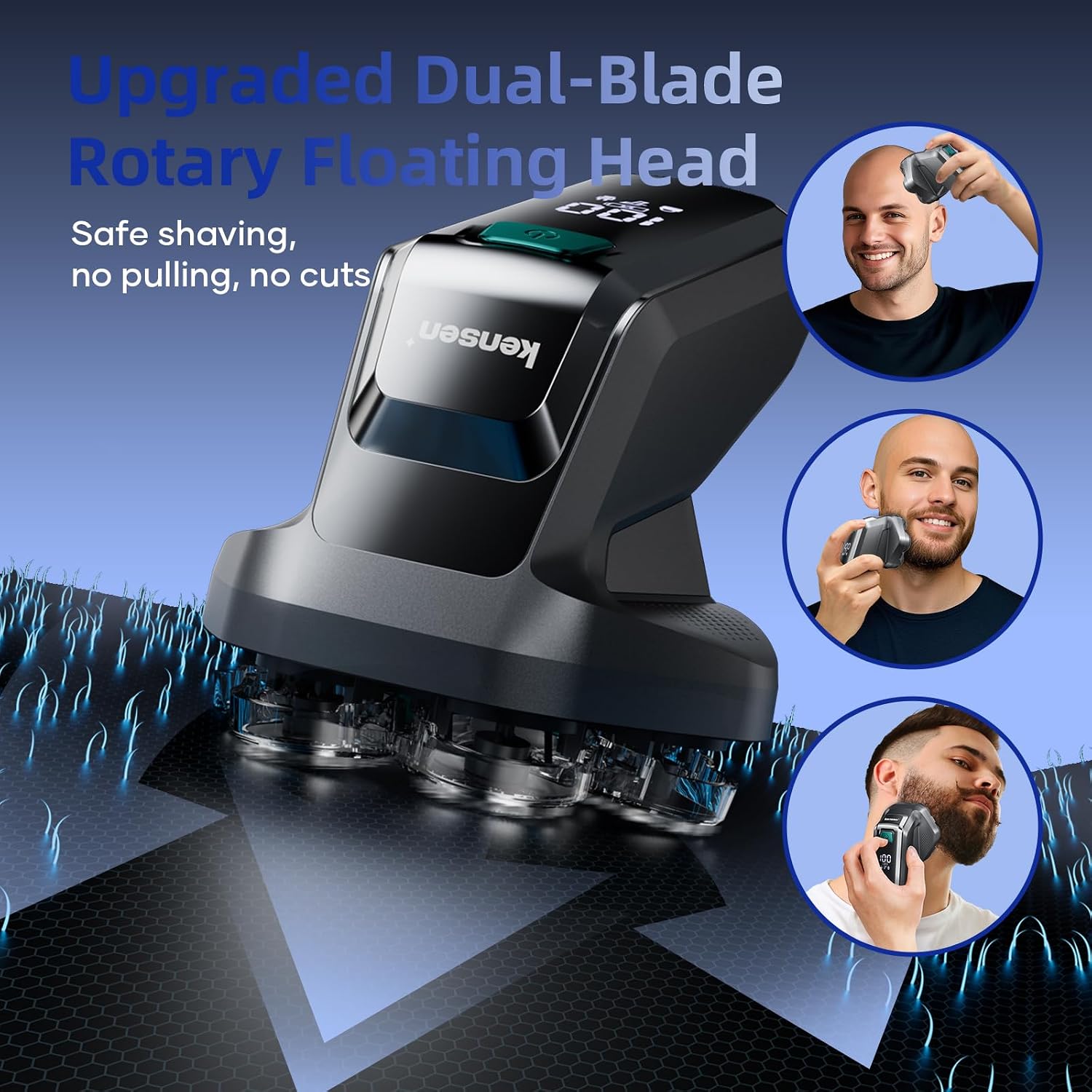 Thumbnail 6 de KENSEN Head Shavers for Bald Men: 2-Speed Adjustable 7D Waterproof Electric Razor