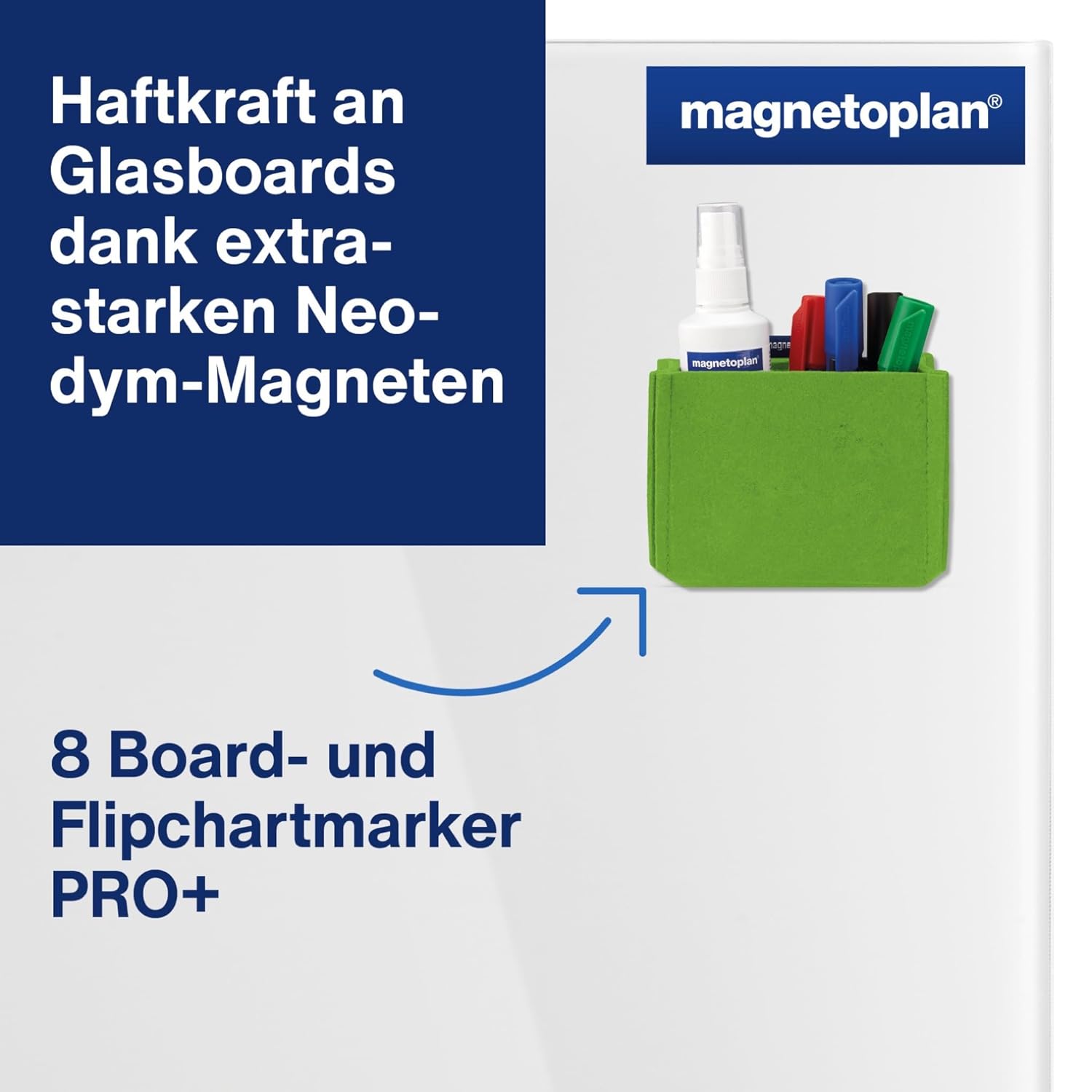 Thumbnail 3 de magnetoplan magnetoTray ecoAware Gr�n – magnetischer Schreibtisch-Organizer aus 100% recyceltem PET-Filz