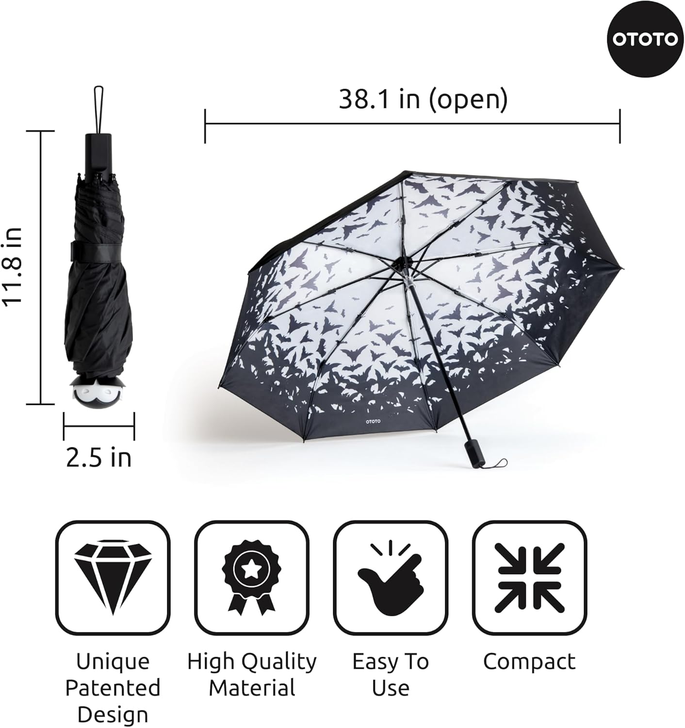 Thumbnail 2 de OTOTO Spookula Vampire Umbrella 11.8in