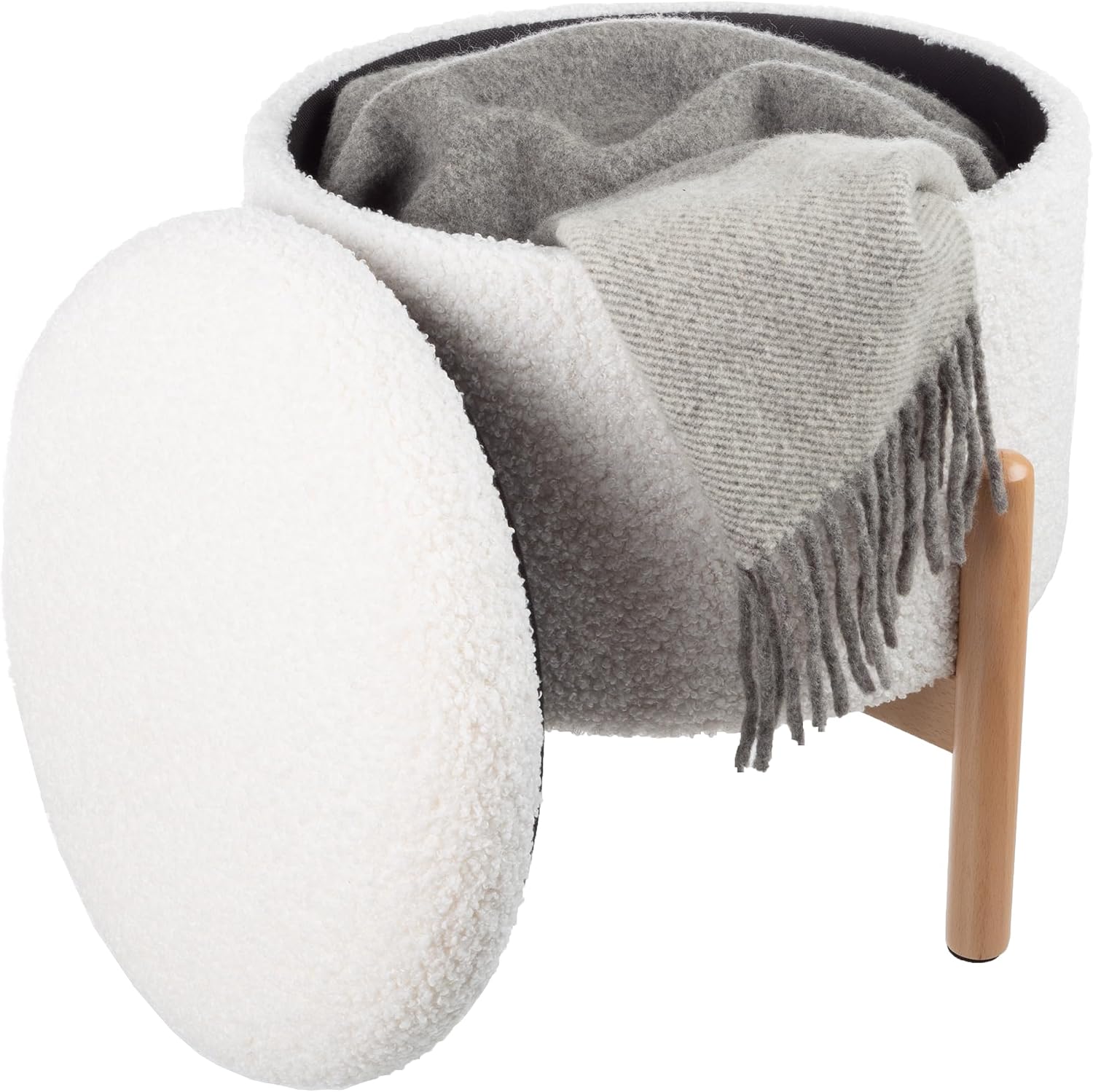 Thumbnail 6 de Lavish Home Storage Ottoman in White