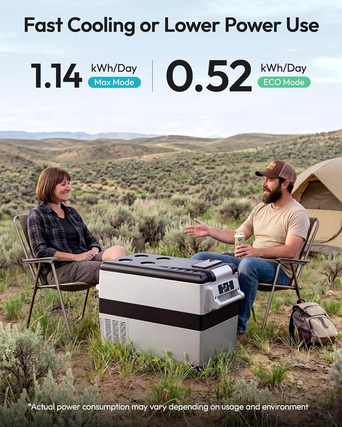Thumbnail 6 de EUHOMY CF001 48QT Portable Car Refrigerator with App Control and Dual Zones