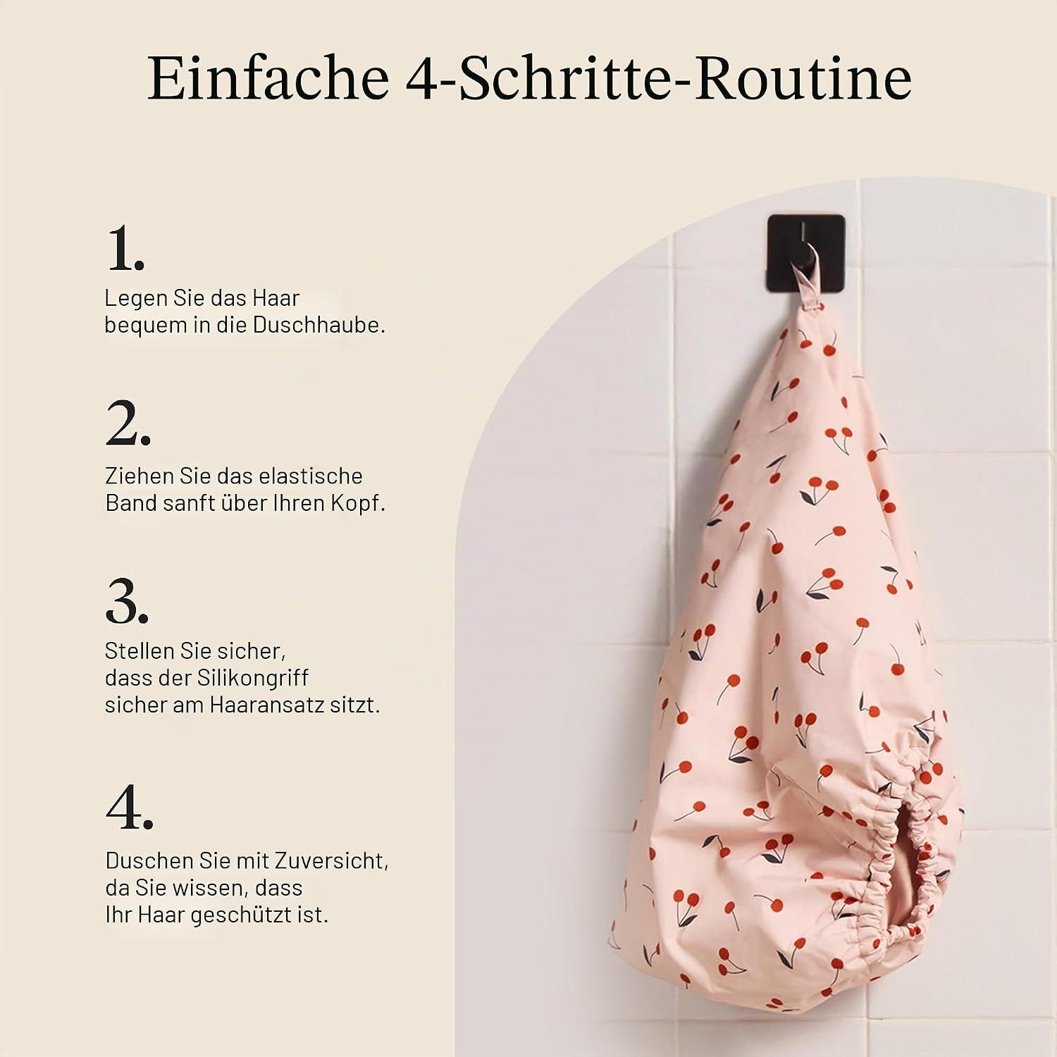 Thumbnail 6 de Kitsch Luxuriöse Duschhaube für Damen – Wiederverwendbar, wasserdicht und verstellbar