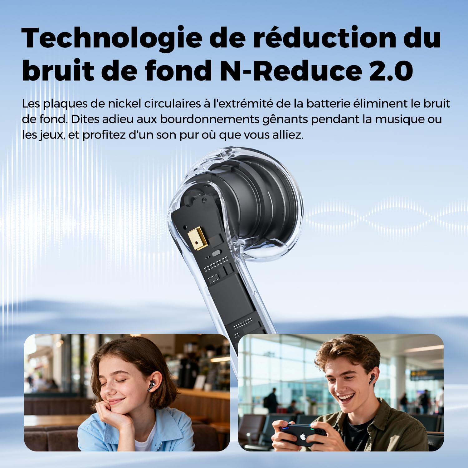 Thumbnail 6 de SOUNDPEATS Air6 HS BT 6.0 - Écouteurs sans fil semi-intra avec LDAC, Hi-Res, 45H d’autonomie et IPX5