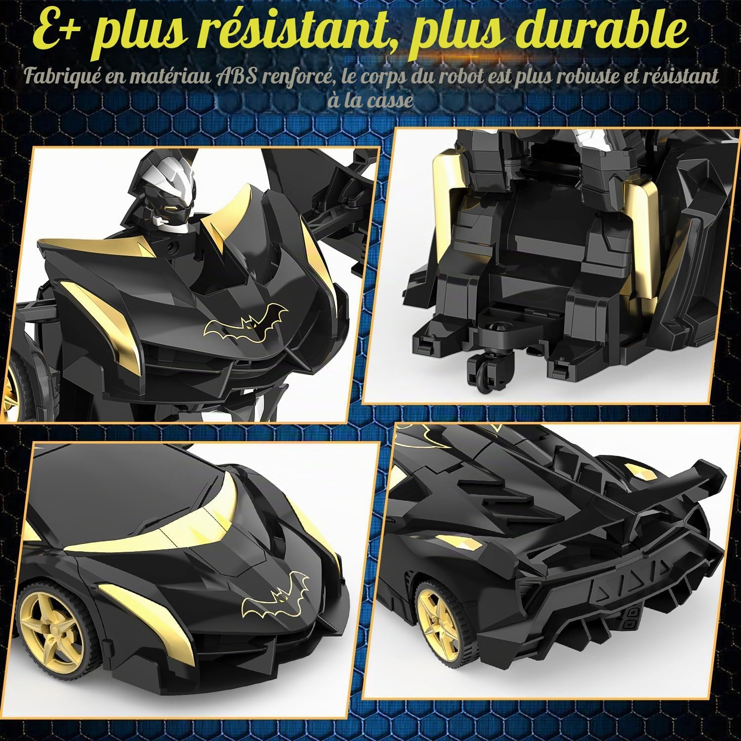 Detalle de Mieryd transformeerbare RC-auto en robot, 1:18, zwart, 2,4 GHz