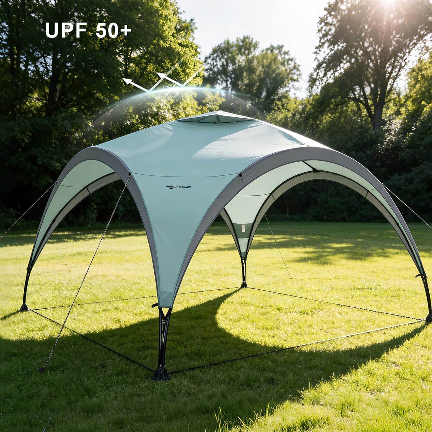 Thumbnail 2 de Amazon Basics Event Garden Gazebo Sun Shelter (3.65 x 3.65 m) in Light Green