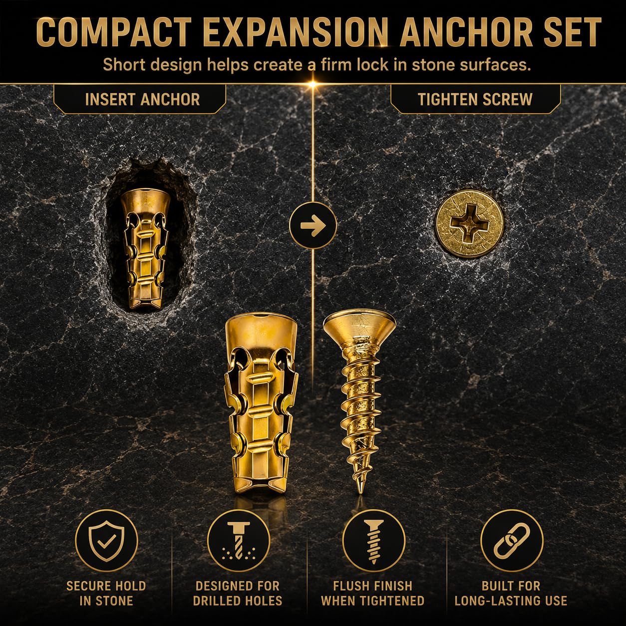 Thumbnail 6 de Tvisenva 1 Short Expansion Screw Set, 6 × 14 mm, 30-Pack for Hinge Repair