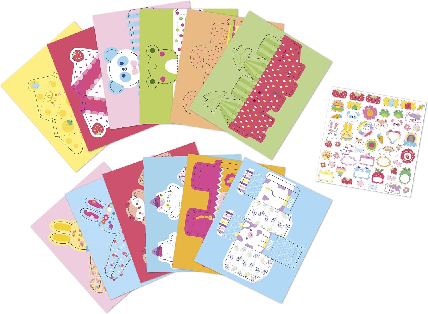 Thumbnail 2 de Janod J09164 Kawaii Paper Box Craft Kit with 12 Foldable Designs and Stickers
