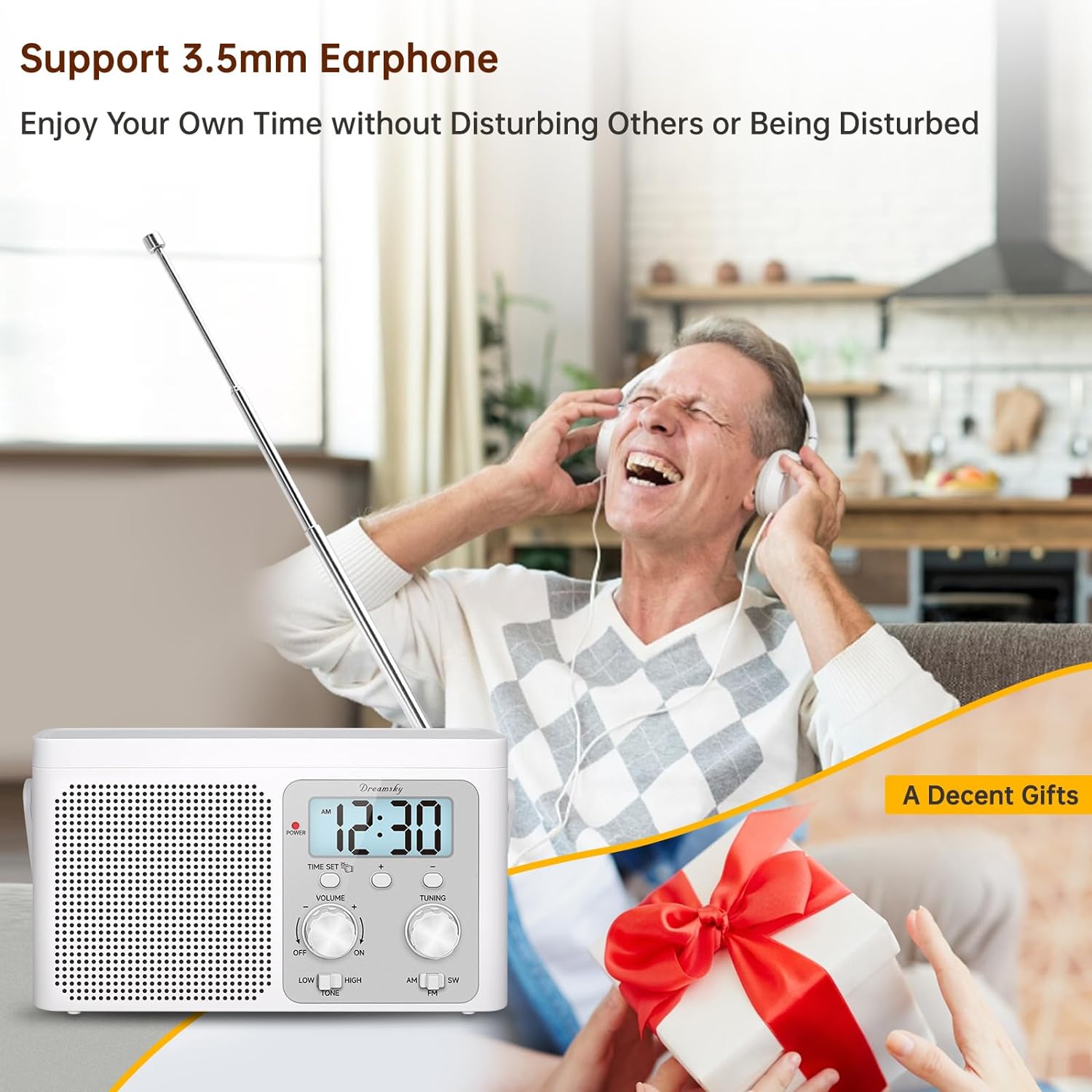 Thumbnail 5 de DreamSky DS6226 Portable AM/FM/Shortwave Radio with Large Dial and LCD Clock