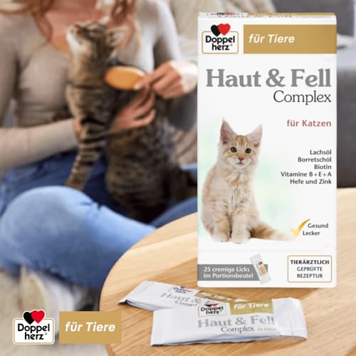 Detalle de Doppelherz Haut & Fell Complex für Katzen – Unterstützung für Hautgesundheit und Fellpflege