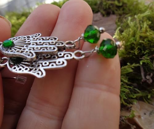 Thumbnail 7 de CRISTALLO VERDE SULLA MANO DI FATIMA - Orecchini unici fatti a mano di Asai Bolivien Ethno Tribal Manufaktur