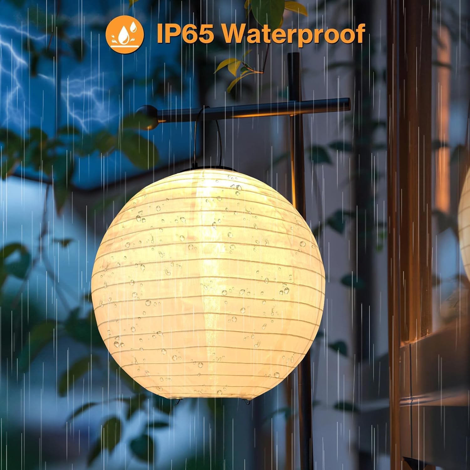 Thumbnail 5 de Bawoo Solar Lights Outdoor Garden – 4 Pack 20cm Hanging Solar Lanterns for Patio and Pathway (Warm White)