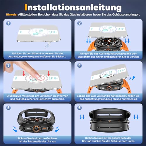 Thumbnail 6 de Misxi Glas-Displayschutzfolie 44mm für Samsung Galaxy Watch 9/8 – 3er-Set inkl. Hülle und Ausrichtungstool