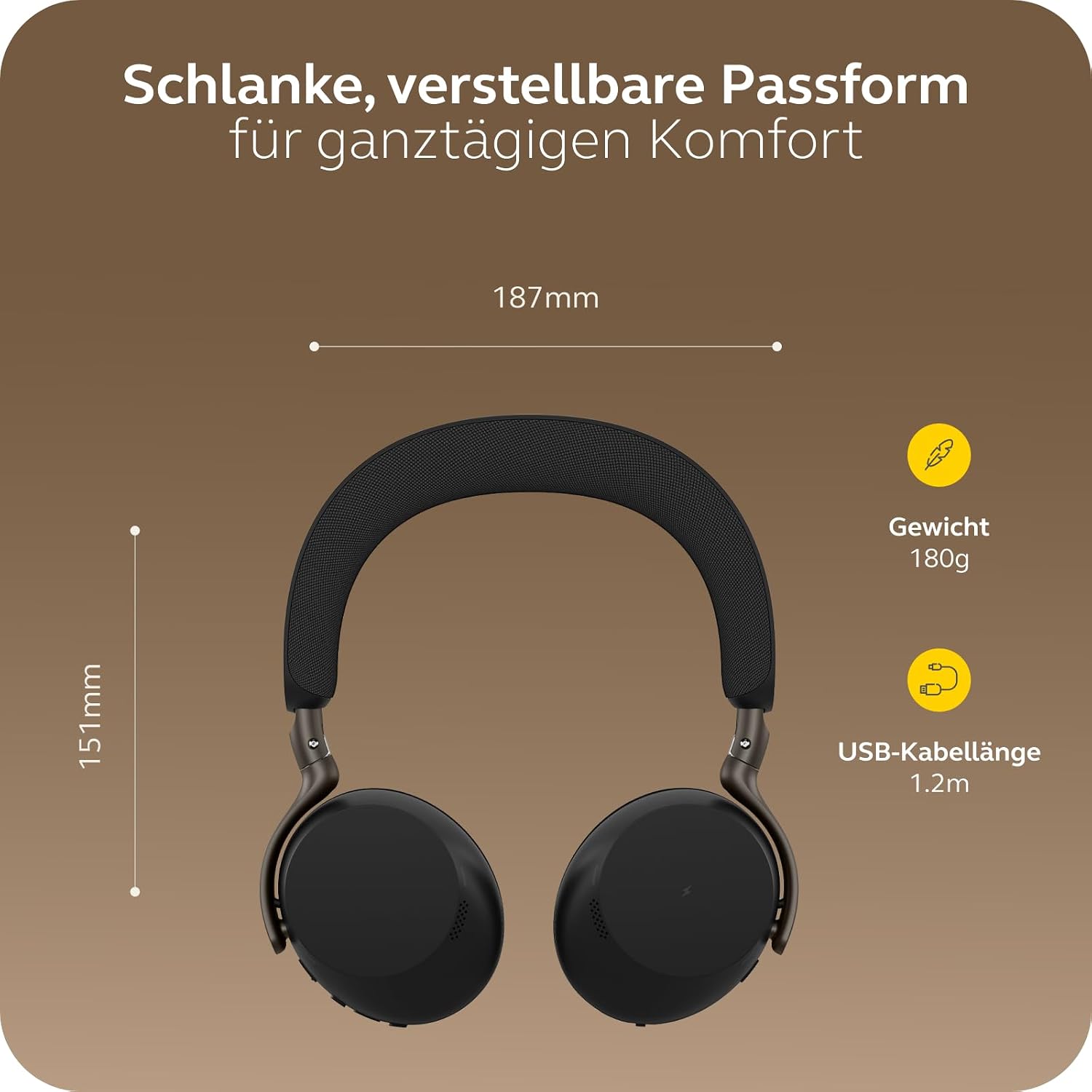Thumbnail 6 de Jabra Evolve3 75 (MS) mit Link390c – Black: Headset für klare Sprache & adaptive Noise-Cancelling
