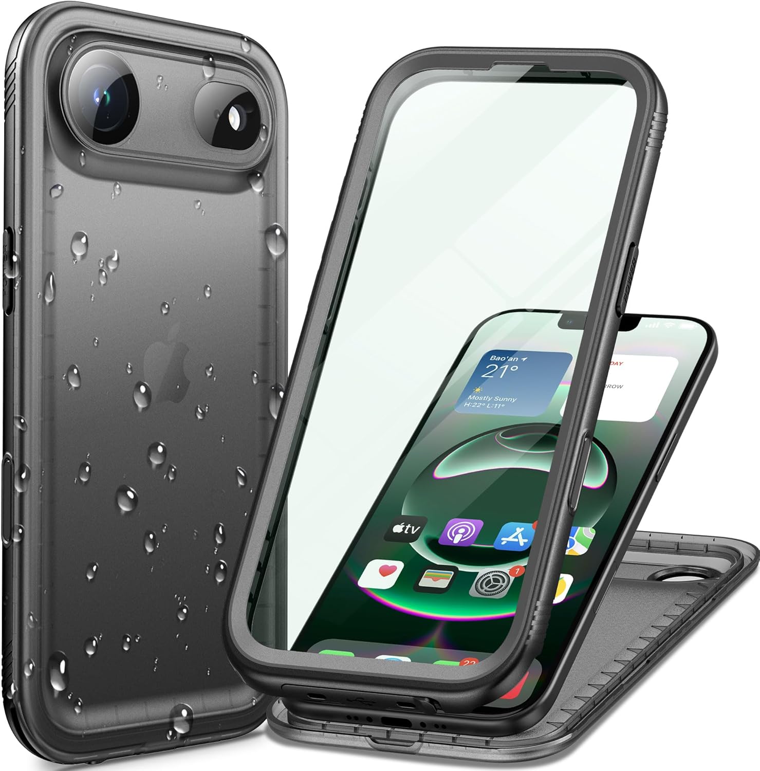 Detalle de Cozycase TOP Militärschutz für iPhone Air – wasserdichte 360° Panzerhülle mit Display‑ und Kameraschutz