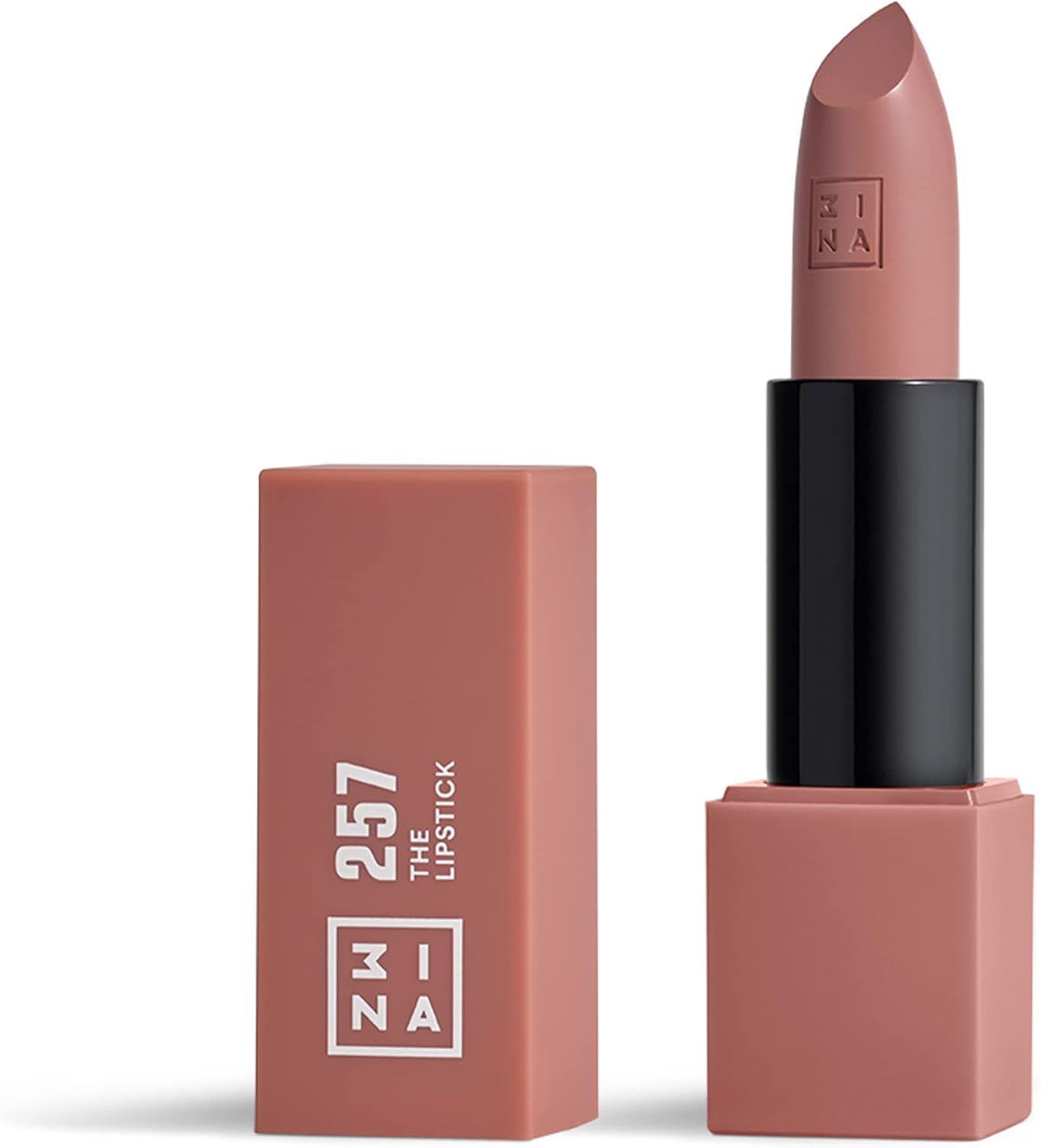 Detalle de 3INA MAKEUP – The Lipstick 257 Rosa Polverosa: rossetto cremosa semi-opaco, profumo di vaniglia e custodia magnetica