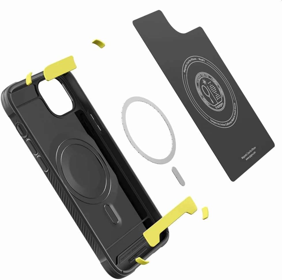 Detalle 1 de Spigen Rugged Armor MagFit pour iPhone 14 coque MagSafe — Noir Mat