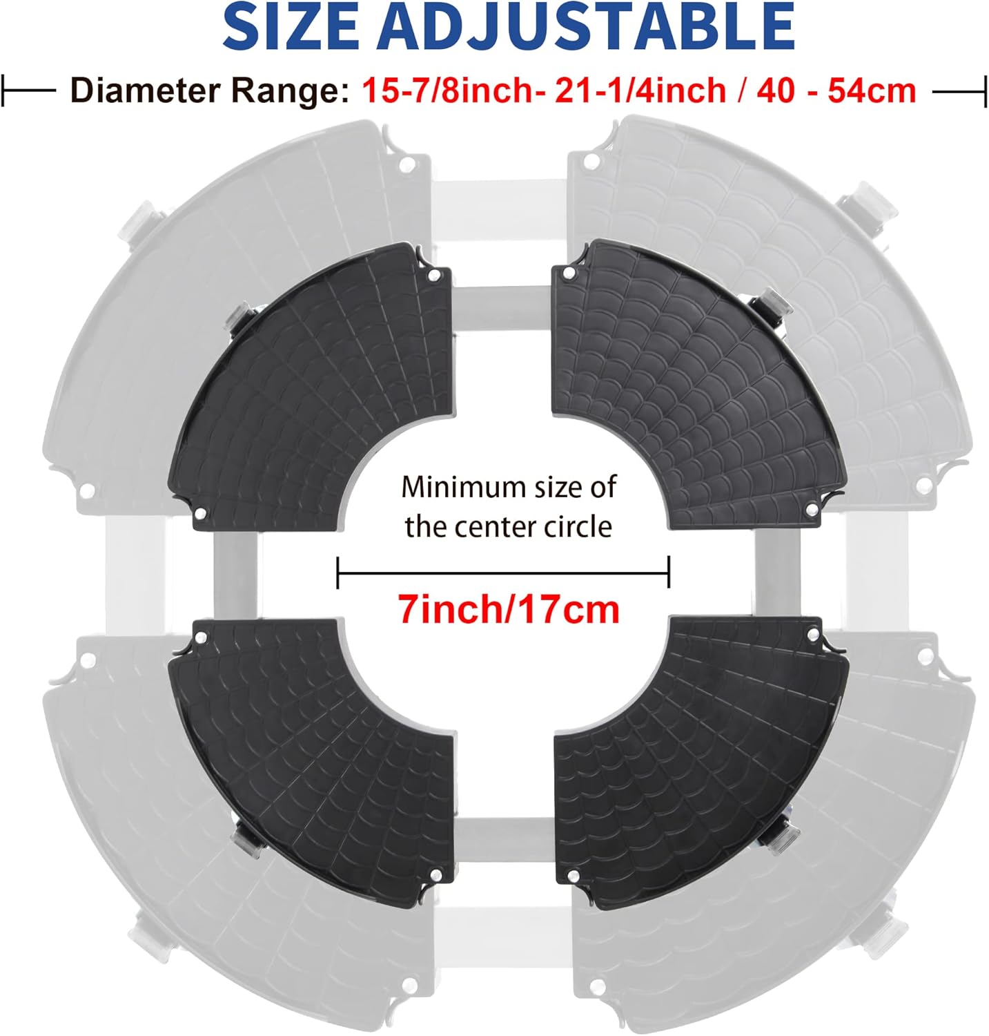 Thumbnail 3 de W B D WEIBIDA sottovaso con ruote regolabile Ø 40-54 cm fino a 200 kg, carrello portavasi rotabile 360° (nero)