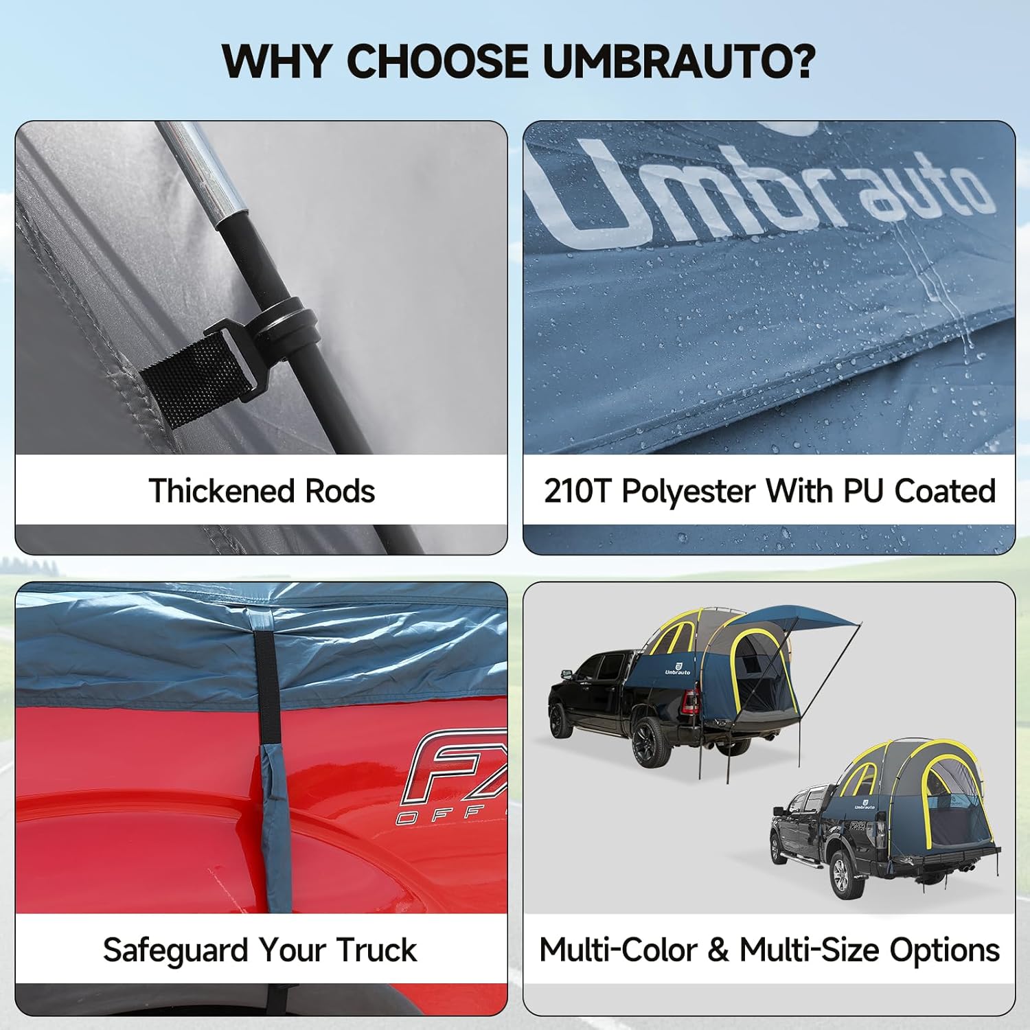 Thumbnail 6 de Pickup truck bed tent 6.4-6.7ft waterproof
