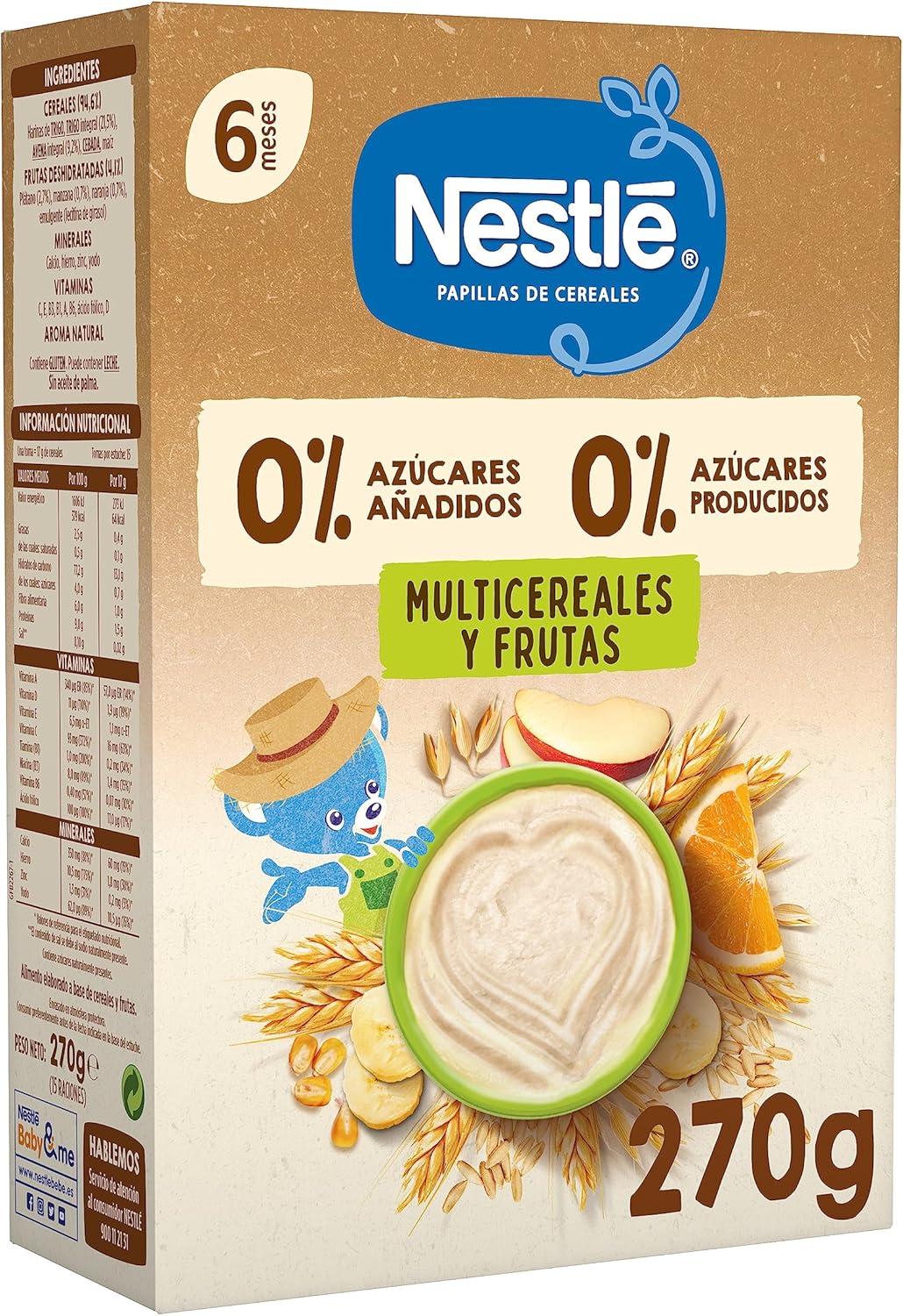 Thumbnail 2 de Nestlé 0% Papilla de Cereales Multicereales con Frutas 🍎