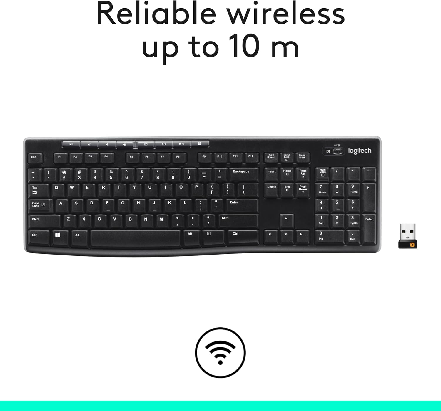Thumbnail 3 de Logitech K270 Wireless Keyboard for Windows (UK Layout) with 2-Year Battery Life
