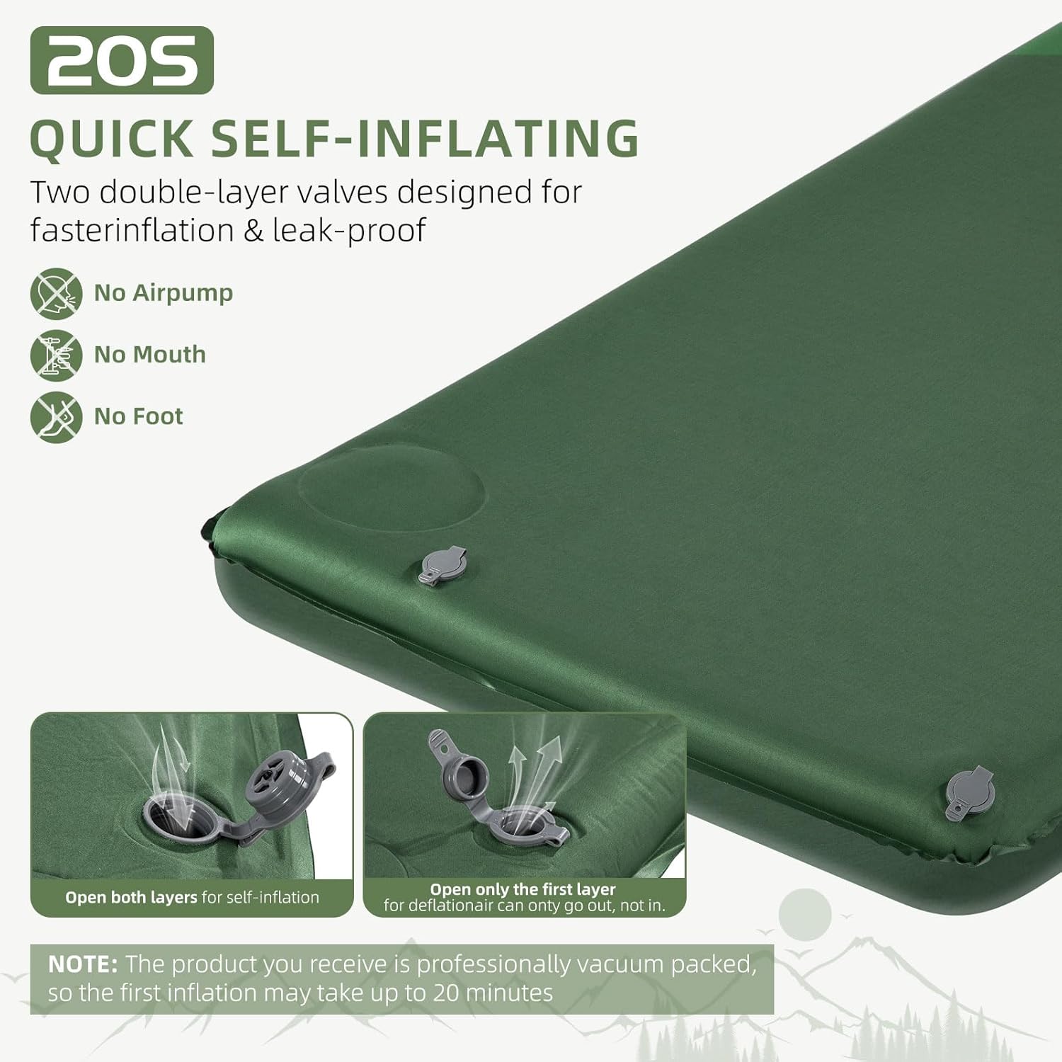 Thumbnail 3 de Wevelel Memory Sleeping Pad (3.1" Ultra-Thick Foam) with 9.5 R-Value Insulation