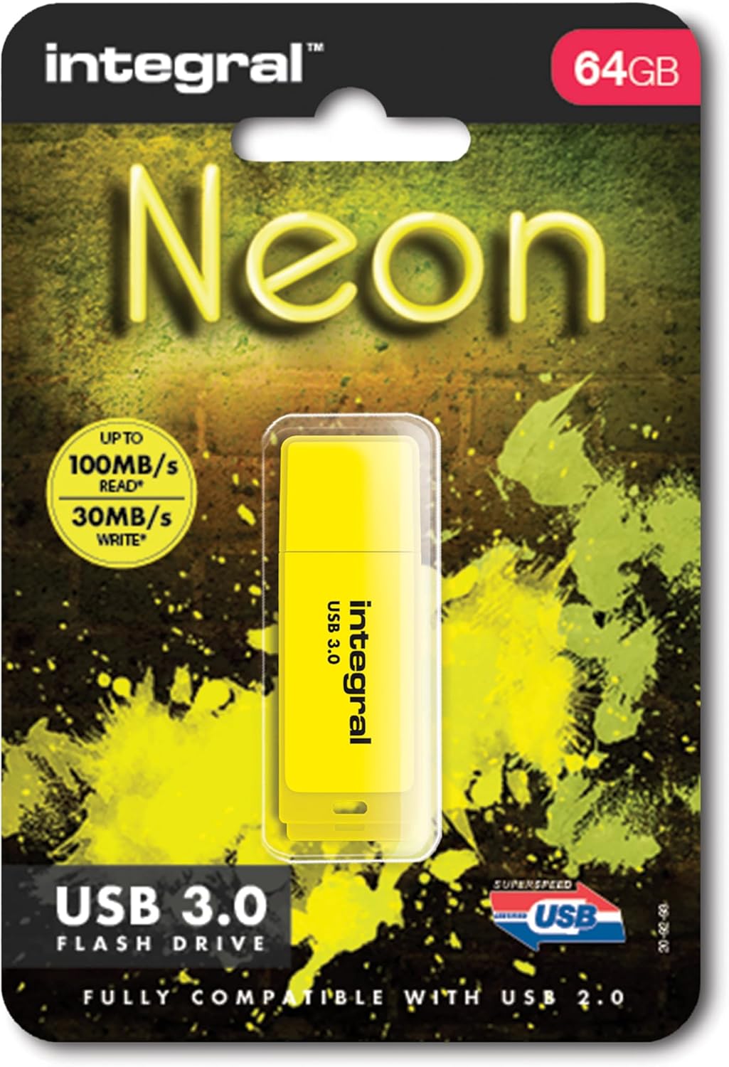 Thumbnail 1 de Integral 64 Go Neon Jaune USB 3.2
