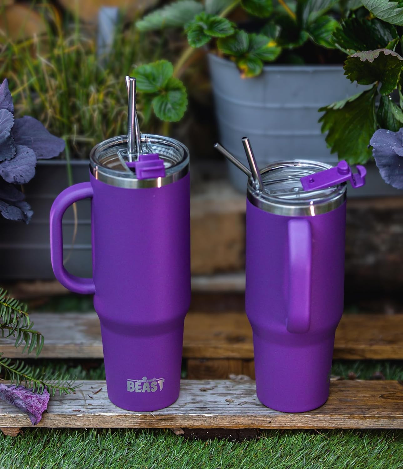 Thumbnail 4 de Beast 50 oz Tumbler with Handle (Deep Purple) — Stainless Steel Vacuum Insulated Travel Cup with Lid