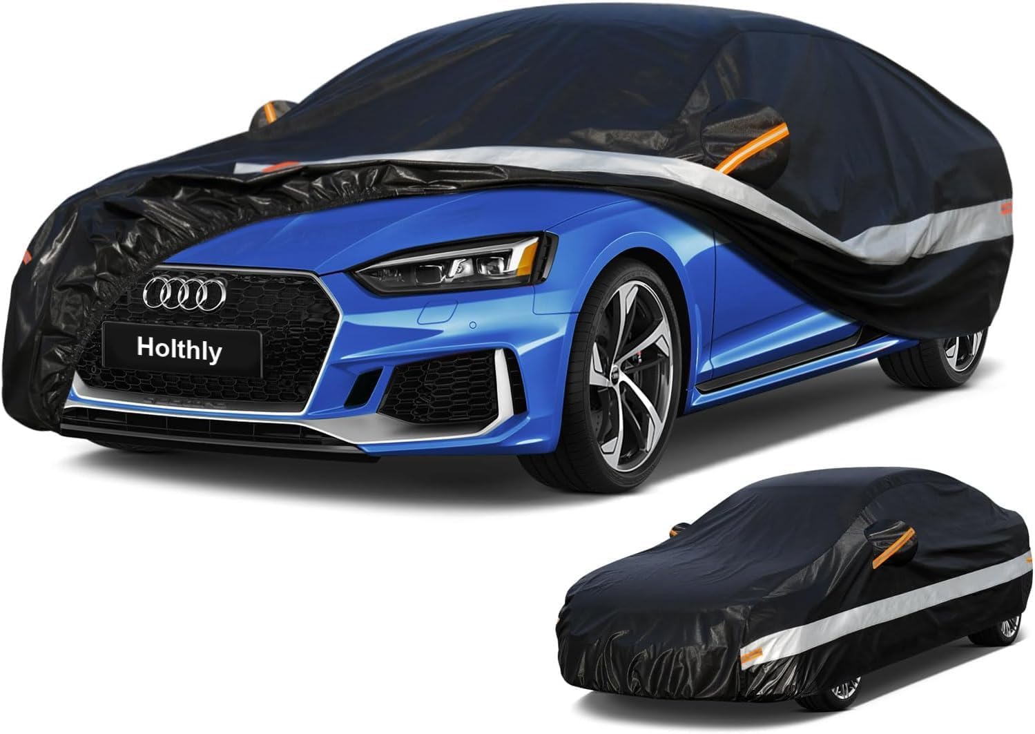 Holthly 10‑Schichten Autoabdeckung – 100% wasserdicht, Vollgarage, UV‑beständig, Allroundschutz für Audi A4/A5, BMW 3er und mehr