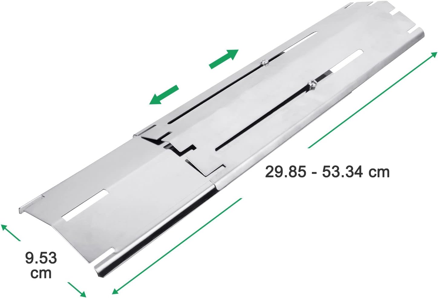 Detalle 2 de WELL GRILL Universal Flavorizer Bars 4-Pack – Stainless Steel Heat Shield Plates (30–53 cm) for Most Gas Grills