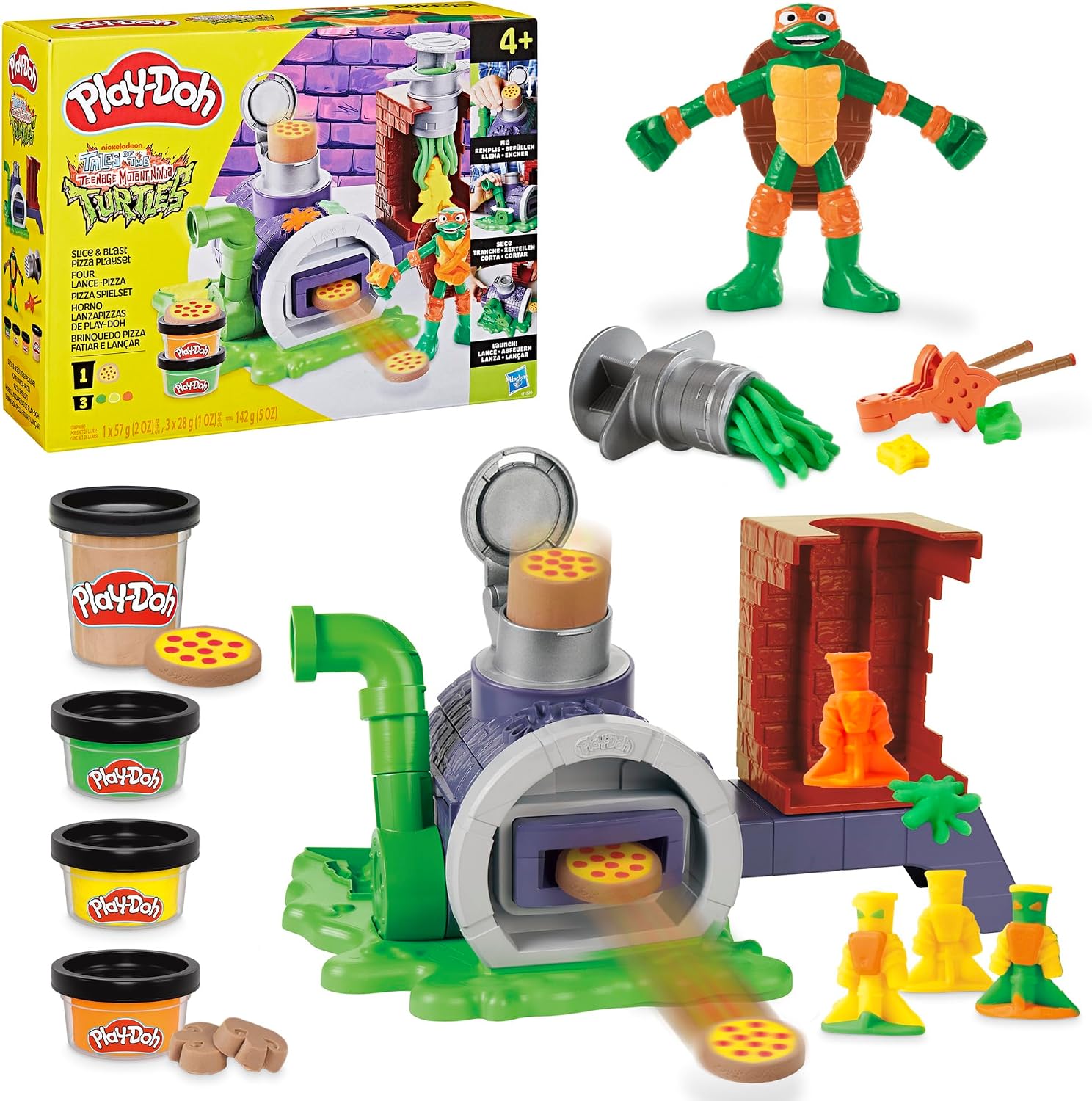 Detalle de Play‑Doh Teenage Mutant Ninja Turtles Pizza Spielset 142 g 🍕